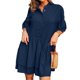 thumbnail image 2 of Txlixc Vestido de Mujer, Adulto Casual Color Sólido Irregular Volantes Dobladillo Media Manga Camisa Estilo Vestido Txlixc Moda, 2 of 9