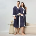 thumbnail image 2 of SELONE Unisex Robe For Men Women Fleece Solid Hooded Plus Size Long Sleeve Bathrobe Nightgown With Pocket Tie Detail, 2 of 6