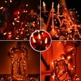 thumbnail image 2 of Toodour Orange Halloween Lights, 25ft 100 Count Incandescent Halloween String Lights, UL Certified Connectable Mini Bulbs Orange String Lights for Home, Garden, Porch, Halloween Party Decorations, 2 of 7
