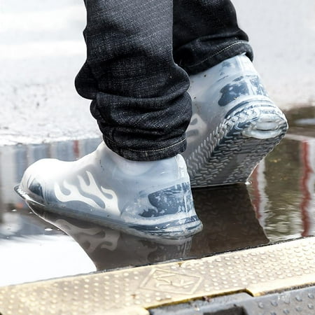 Agiferg Couvre-chaussures en silicone imperméable à l'eau et à la pluie  Couvre-chaussures Sports de plein air Portable Silicone antidérapant  résistant à la pluie Couvre-chaussures de pluie (S) 