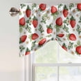 thumbnail image 5 of Tie Up Valances for Windows, Red Strawberry Adjustable Valance Curtains Window Treatment for Living Room, Summer Fruits Farmhouse Leaves Floral Rustic Rod Pocket Kitchen Curtains & Drapes 42x18 Inch, 5 of 9