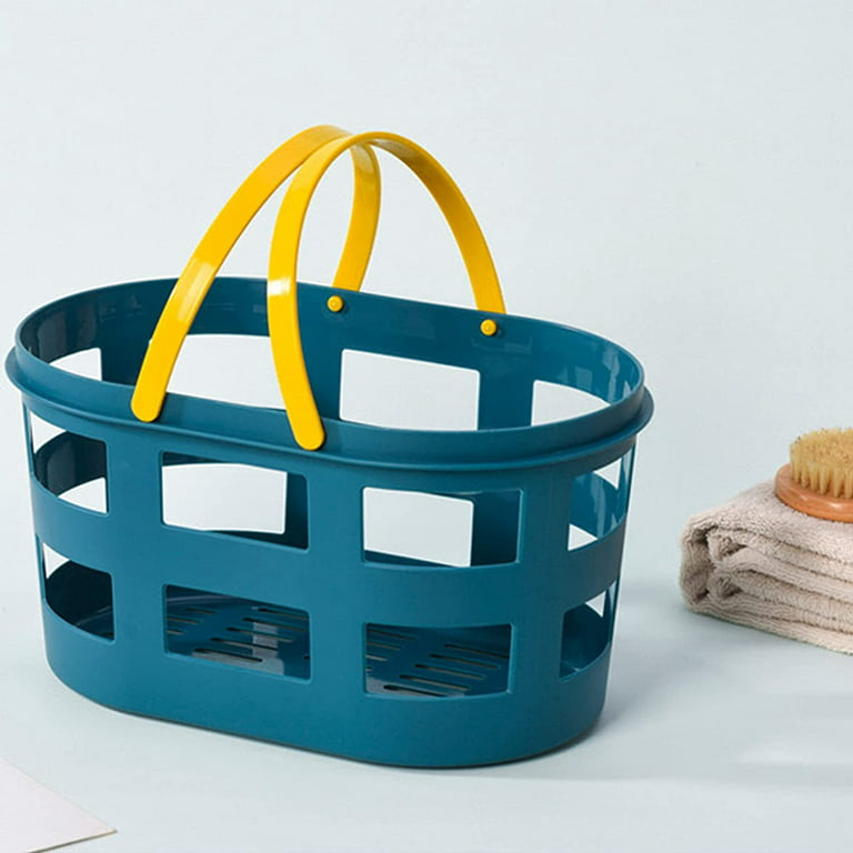 Fokelyi White Plastic Storage Organizer Basket with Handles, Shower Caddy  Tote Portable Storage Bins for Bathroom, Dorm, Kitchen, Bedroom 
