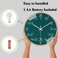 thumbnail image 3 of 12 Inch Math Wall Clock Silent Non Ticking Movement Quality Quartz Wall Clock for Office Classroom/School/Home/Kitchen/Living Room Wall Decorations (Green), 3 of 6