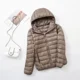 thumbnail image 1 of Chaqueta de plumón de pato para mujer, abrigo corto ajustado con capucha, color blanco cálido, talla grande 5XL, 6XL, 7XL, otoño e invierno, 2023, 1 of 5