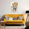 thumbnail image 4 of ZHONGYUTONG Lion Canvas Wall Art Lion Family Picture Prints Lion and Lioness Paintings Watercolor Animals Artwork Home Decor Framed (12.00" x 18.00"), 4 of 6