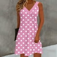 thumbnail image 2 of Ruimatai Women's Casual V-Neck Polka Dot Dress with Elastic Waist Flattering Sleeveless Maxi Dress, 2 of 6