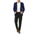 thumbnail image 2 of INSPIRE CHIC Men's Velvet Blazer One Button Party Prom Tuxedo Dinner Suit Jacket L Blue, 2 of 7