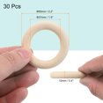 thumbnail image 2 of Uxcell Unfinished Wooden Rings Smooth Natural Woods Macrame Rings for Curtain Connector DIY Crafts Knitting Decoration 2.2" 30 Pcs, 2 of 6