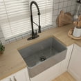 thumbnail image 6 of CASAINC Matte Gray Fireclay 30 in. Single Bowl Farmhouse Apron Workstation Kitchen Sink with Bottom Grid and Strainer, 6 of 7