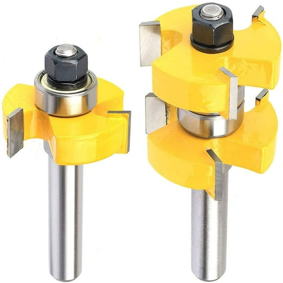 Nxtop Adjustable Tongue and Groove Router Bit Set 1-1/2" Stock Woodworking Cutting Milling Tools 1/2 Inch Shank