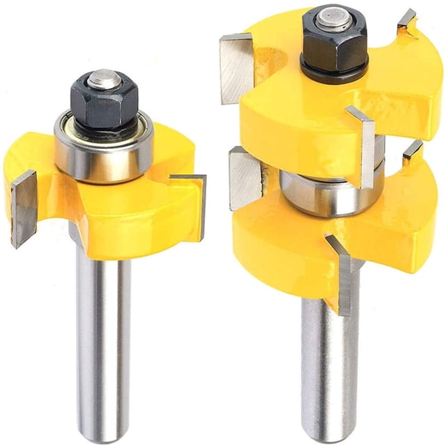 Nxtop Adjustable Tongue and Groove Router Bit Set 1-1/2" Stock Woodworking Cutting Milling Tools 1/2 Inch Shank