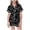 00-Black245, variant on WOYY Girls Pajama Set Dinosaur Short Sleeve Button Down Shirt Shorts PJ Set, Sizes 2-13