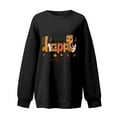 thumbnail image 4 of Fiaer Thanksgiving Sweatshirts for Women Cute Turkey Happy Graphic Plus Size Pullovers Crew Neck Long Sleeve Tops Black M, 4 of 4