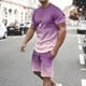 thumbnail image 4 of Mens Pantalones Casuales Cuello Redondo Impresión de Manga Corta Blusa Y Pantalones Cortos Traje, Pantalones de Traje para Hombres, 4 of 5