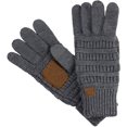 thumbnail image 1 of Unisex Cable Knit Inner Lined Anti-Slip Touchscreen Texting Gloves, 1 of 3