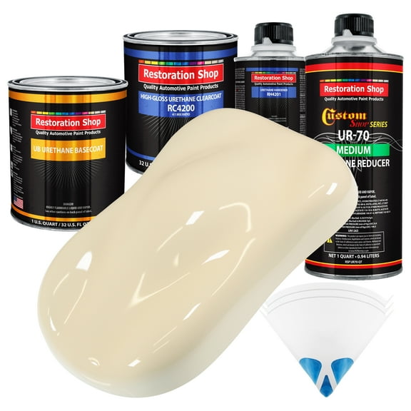 Wimbledon White Quart URETHANE BASECOAT CLEARCOAT Car Auto Body Paint Kit