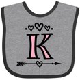 thumbnail image 3 of Inktastic Letter K Monogram Tribal Arrow Girls Baby Bib, 3 of 4