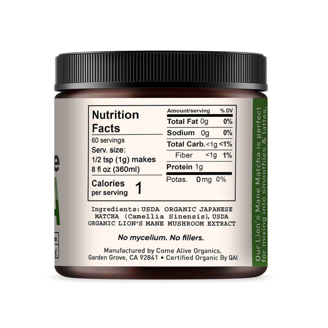 La Republica Organic Lion's Mane Mushroom Matcha Powder, 60 Servings
