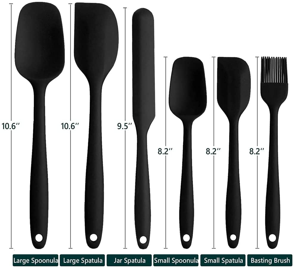 Evelots 6 Pack Silicone Spatulas, Multi-colored BPA Free Tips with Whi