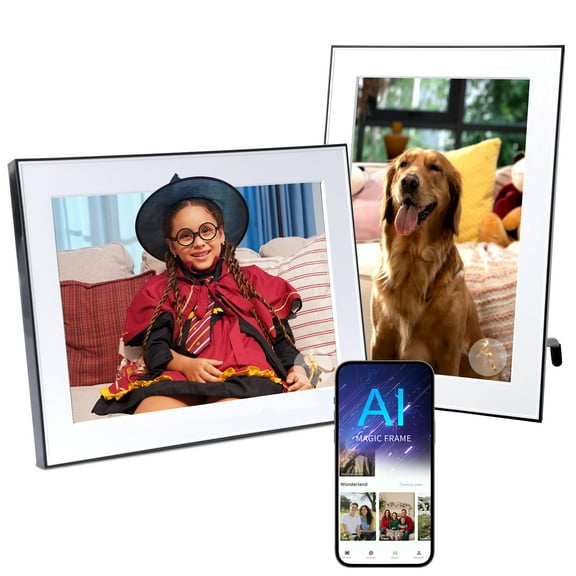 Homture 10.1in AI Magic Frame, WIFI Digital Picture Frame, Old Photo Alive,Unlimited & Free Cloud Storage Present for Mom Mother's Day Christmas Home Decor