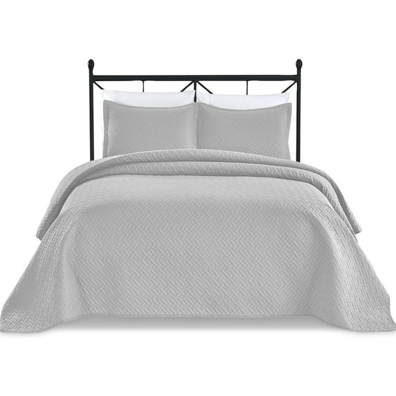 Basic Choice 3-Piece Quilted Bedspread Coverlet Set, King
