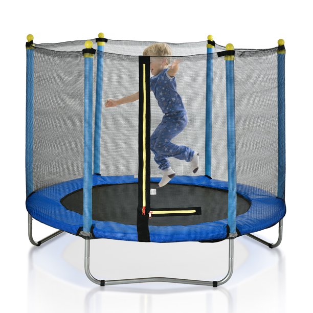 Vbiger Trampoline with Safe Enclosure Net for Kids Waterproof Jump Mat