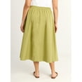 thumbnail image 3 of Free Assembly Women's and Women's Plus  Tie Front Cotton Maxi Skirt, XS-4X, 3 of 4