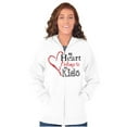 thumbnail image 3 of My Heart Belongs to my Kids Cute Mom Womens Plus Size Graphic Zipper Hoodie Brisco Brands 3X, 3 of 5
