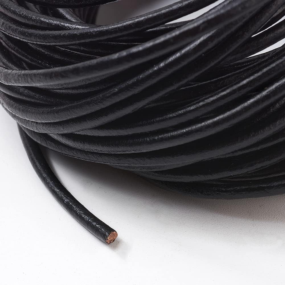 5 Bundle Cowhide Leather Cord Genuine Leather Jewelry String for DIY Rope Bracelet Necklace Jewelry Making 10.93 yards(10m)/bundle Cowhide