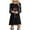 Black, variant on Womens Christmas Dress Christmas Party Dress Christmas Womens Long Sleeve Crew Neck Deer Printed Soft Dress Fashion Party Swing Dress