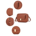 thumbnail image 4 of MKF Collection Michaela Vegan Leather Women's Shoulder Bag, Chic Modern Crossbody Purse Handbag by Mia K - Brown, 4 of 9