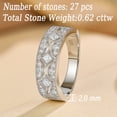 thumbnail image 5 of Newshe Jewellery Wide Moissanite Wedding Bands for Woman 925 Sterling Silver Eternity Rings Size 10, 5 of 8