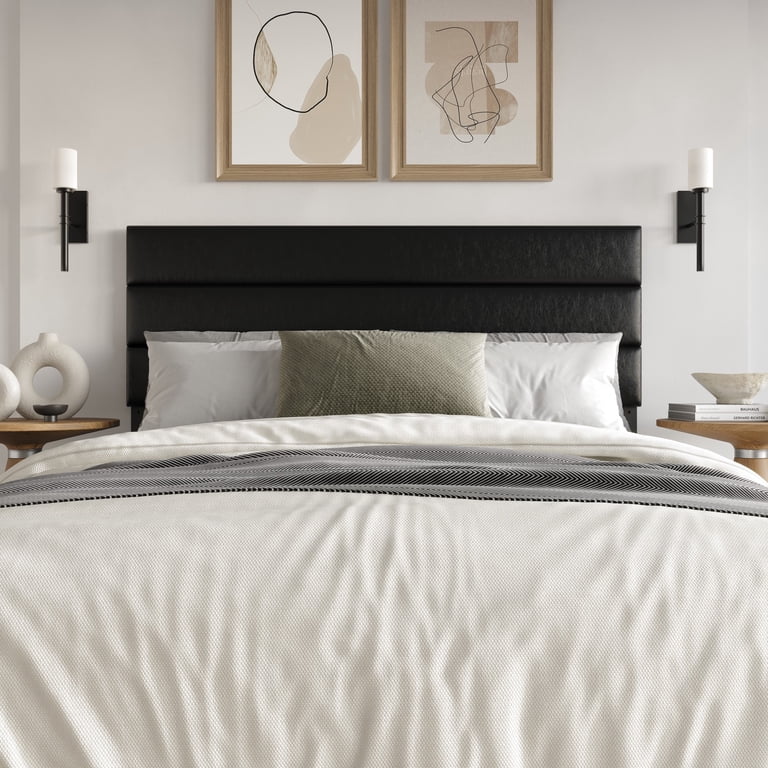 Home Design Scranton Queen Upholstered Headboard, Black photo 1