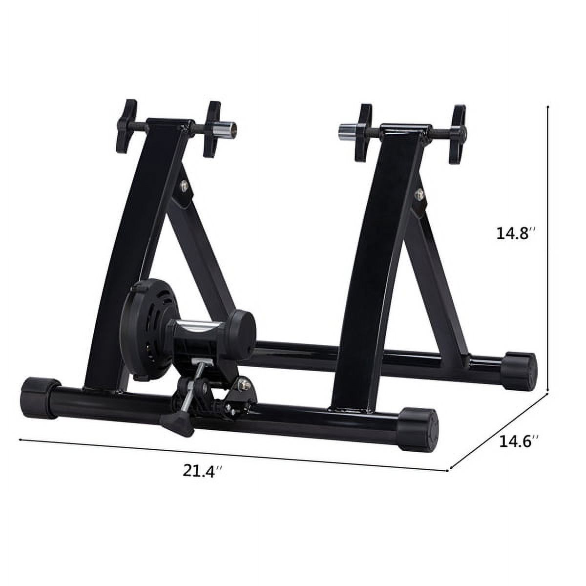 Topeakmart Foldable Indoor Bike Trainer Magnetic Cycle Trainer Stand with Front Wheel Support and Quick Release Skewer Black - image 3 of 14