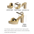 thumbnail image 6 of Rokment Women's Metallic High Heels Dressy Sandals Ladies Stylish Leather Platform Chunky Block Heeled Dress Pumps Summer Shoes for Bride Wedding Festival Gold Size 6, 6 of 8