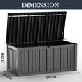 thumbnail image 5 of Joxxoaa 120 Gallon Large Lockable Deck Box, Heavy-Duty Resin Outdoor Storage for Patio Furniture, Garden Tools & Pool Toys, Black/Gray, 5 of 6