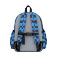 thumbnail image 3 of Blue and Black Wavy Checkered Pattern Backpack for School, Cute School Bag with Adjustable Shoulder Straps and Padded Back, 13.4"x11"x4.7", 3 of 5