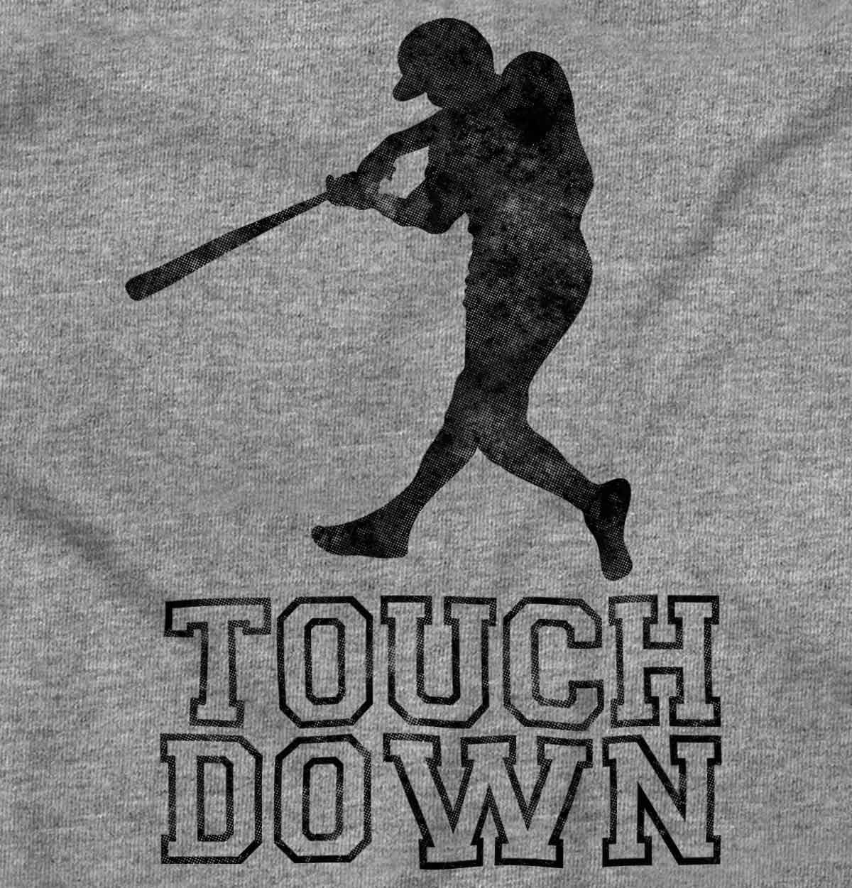 Funny Touch Down Baseball Swing Joke Men's Graphic T Shirt Tees Brisco Brands X