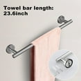 thumbnail image 4 of 23.6inch 10 Sets Bathroom Towel Rack Set Brushed Nickel, Includes 2PCS 23.6Inch Towel Bar, 2PCS Towel Ring, 2PCS Toilet Holder and 4PCS Towel Hooks-Brushed Nickel, 4 of 15