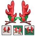 thumbnail image 3 of 2 Pcs Pinces à Cheveux en Forme de Bois de Cerf 3D Barrette Créative Épingles à Cheveux de Noël Coiffe pour Filles Rouge, 3 of 9
