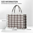thumbnail image 3 of Large Capacity Tote Bag,Brown and White Checkerboard Checkered Pattern Handbag Fashion Luxury Tote Bag,15.7"x13"x 5.1" Inches,Laptop Compatible, 3 of 6