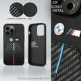 thumbnail image 2 of BMW Stamped Tricolour Stripe Case for iphone 15 Pro 6.1" Black - BMHCP15L22NSTB, 2 of 6