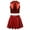 Red, variant on YONGHS Kids Girls Shiny Metallic Ballet Jazz Hip Hop Street Modern Dance Crop Top with Pleated Skirt Black 10