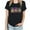 Black, variant on ICHUANYI Mardi Gras Women's Stylish Crewneck Print Short Sleeve T-shirt Casual Loose Shirt Tops Cloth New Trending