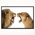 thumbnail image 2 of Designart - Lion et Lionne Rugissante - Impression sur Toile Encadrée Abstraite, 2 of 4