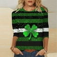 thumbnail image 2 of Goodeals Tie Dye St Patricks Day Shirts for Women Funny Lucky Irish Shamrock T Shirt Green Graphic Tees 3/4 Sleeve Crewneck Tunic Top St. Patrick‘s Day Outfits(Green,S), 2 of 5