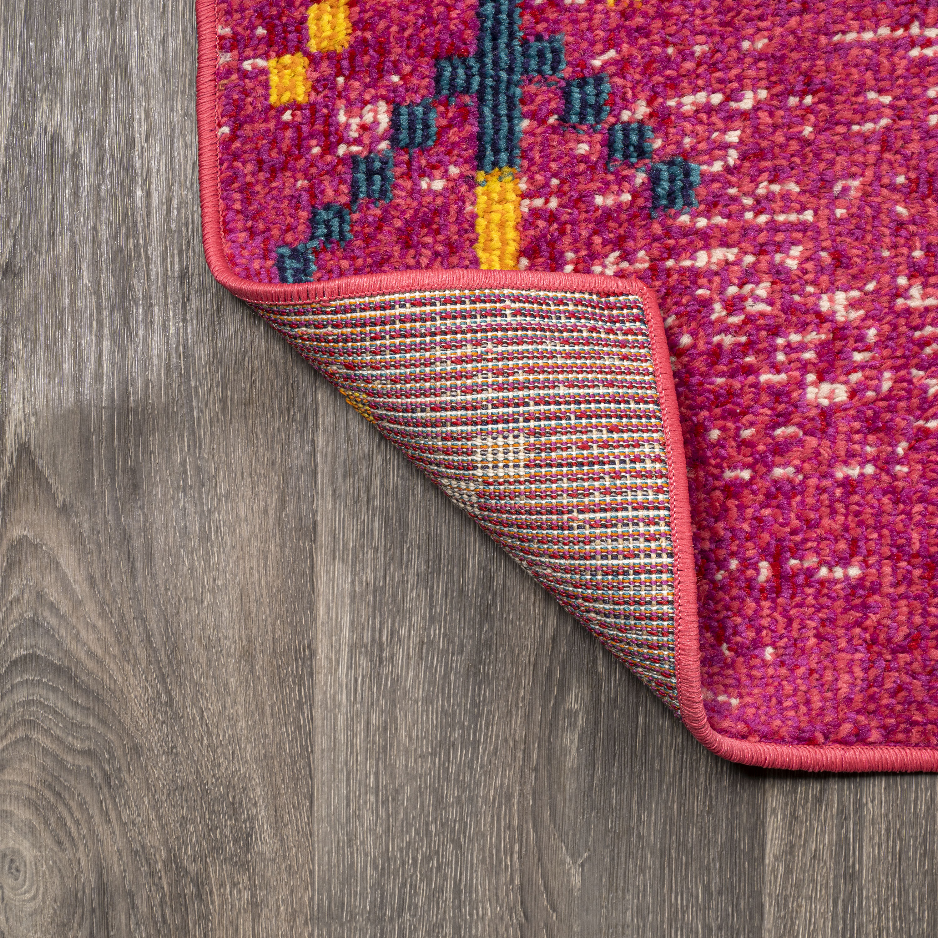 JONATHAN Y MOROCCAN HYPE 4 x 6 Area Rug, Tribal Love Geometric - Pink/Multi, MOH105B-4