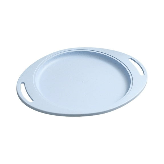 Shipiny Oval ear-shaped plastic plates, heat-resistant and drop-proof, suitable for restaurant steak serving and home daily dining., Blue