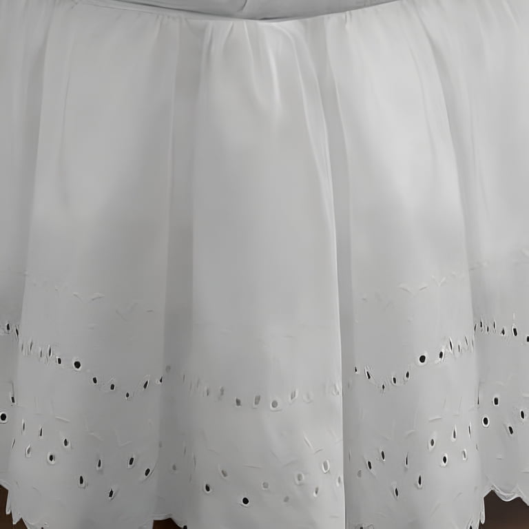 Fresh Ideas Ruffled Eyelet Bed Skirt, Queen, White photo 3