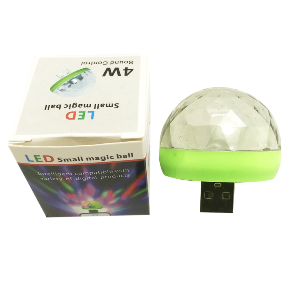 Mini Disco Light Rotating USB Ball Light RBG LED Lamp Portable Home Party Stage Light Random Color